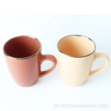 Cor vitrificada 12oz café leite chá caneca stoneware